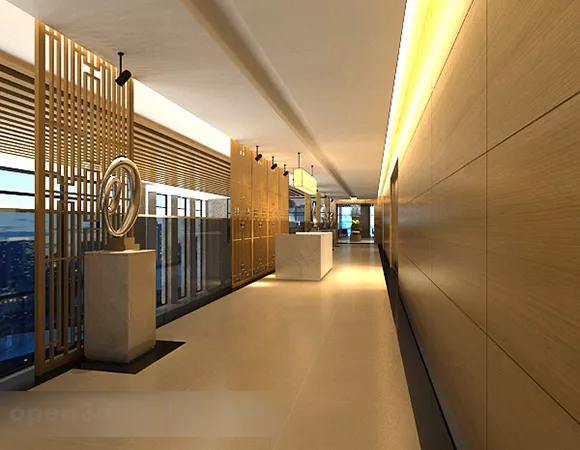 Office Corridor Interior 3d model Office Corridor Interior 3d model