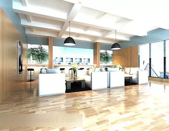 Office Lobby Rest Area Interior 3d model Office Lobby Rest Area Interior 3d model