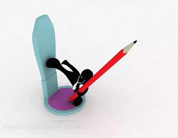 Pens In Pot Holder 3d model