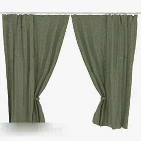 Olive Green Simple Curtain 3d model
