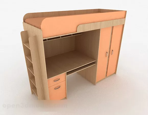Orange Bed 3d model Orange Bed 3d model
