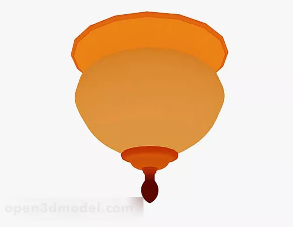 Chinese Ceiling Lamp Orange Shade 3d model Chinese Ceiling Lamp Orange Shade 3d model