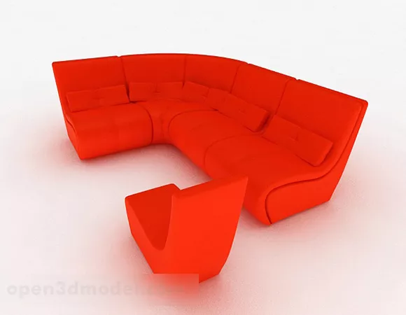 Orange Set Sofa Furniture 3d model Orange Set Sofa Furniture 3d model