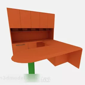 Kitchen Orange Desk 3d model