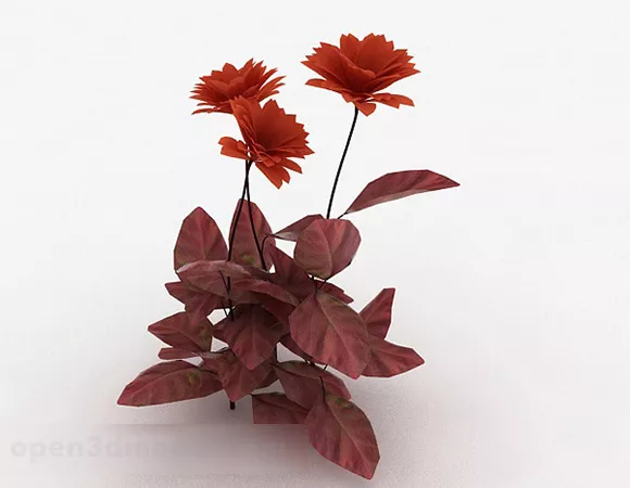 Orange Flower 3d model Orange Flower 3d model