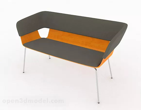 Orange Gray Simple Chair Design 3d model Orange Gray Simple Chair Design 3d model