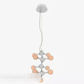 Orange Metal Chandelier 3d model