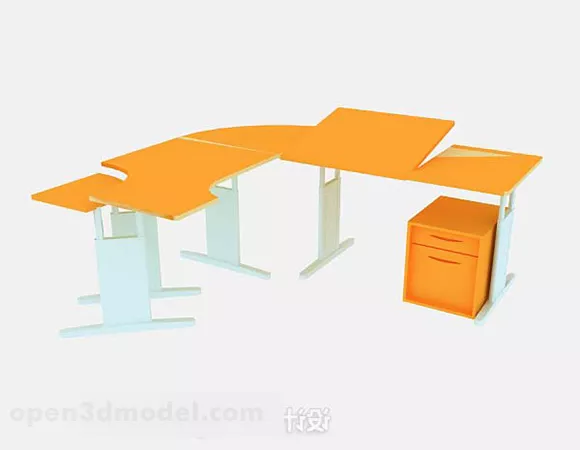 Orange Minimalist Desk 3d model Orange Minimalist Desk 3d model