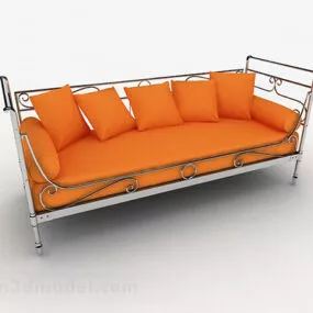 Orange Multiseater Sofa 3d model