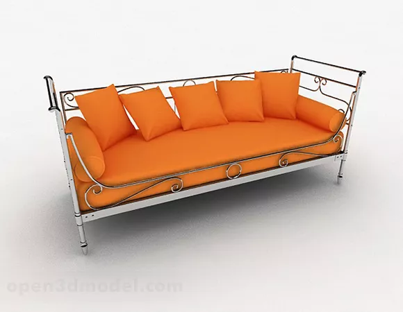 Orange Multiseater Sofa 3d model Orange Multiseater Sofa 3d model
