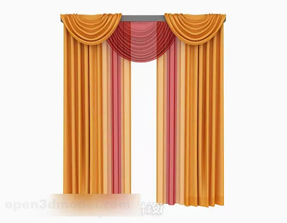 Orange Personality Curtain 3d model Orange Personality Curtain 3d model