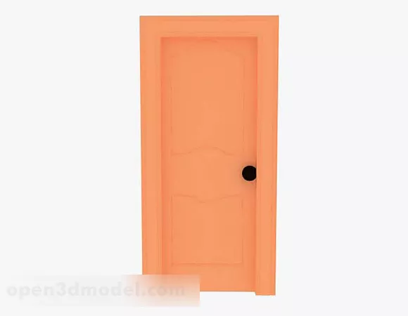 Orange Wooden Door 3d model Orange Wooden Door 3d model