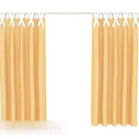 Orange Yellow Simple Home Curtains 3d model