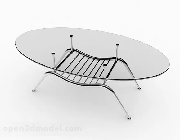 Oval Glass Coffee Table V1 3d model Oval Glass Coffee Table V1 3d model