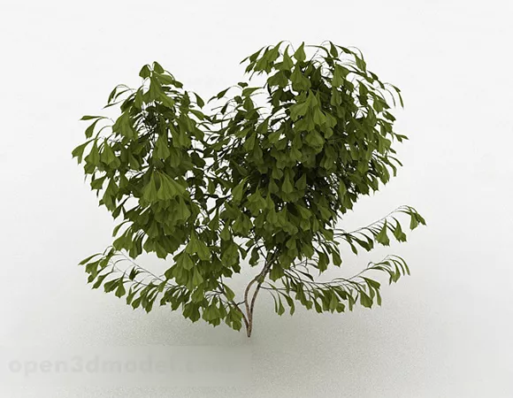 Oval Leaves Park Shrub 3d model Oval Leaves Park Shrub 3d model