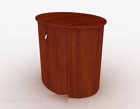 Oval Wooden Cabinet 3d model Oval Wooden Cabinet 3d model