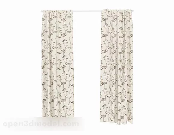 Pattern Simple Home Curtains 3d model Pattern Simple Home Curtains 3d model