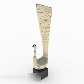 Peacock Carving Decoration 3d model