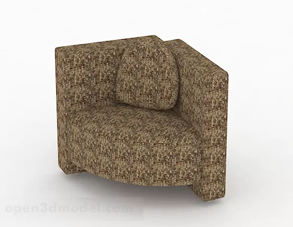 Brown Vintage Single Armchair 3d model Brown Vintage Single Armchair 3d model