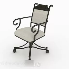 Gray Brown Simple Lounge Chair 3d model