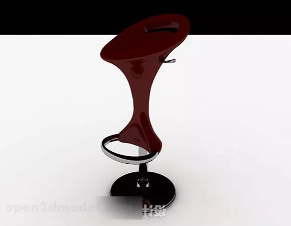 Personality Red High Stool 3d model Personality Red High Stool 3d model