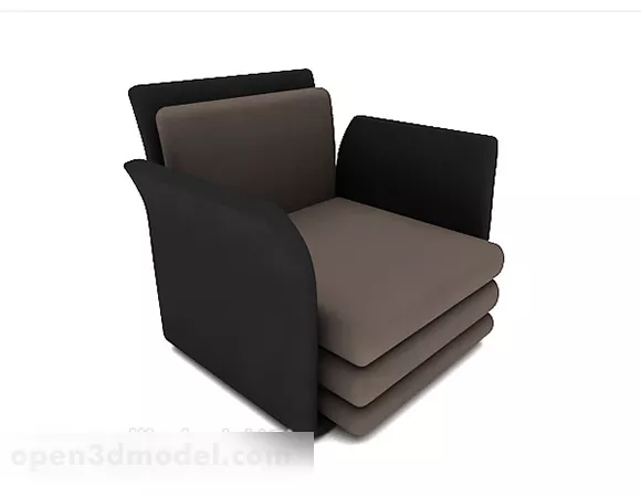 Personality Simple Black Gray Single Sofa 3d model Personality Simple Black Gray Single Sofa 3d model