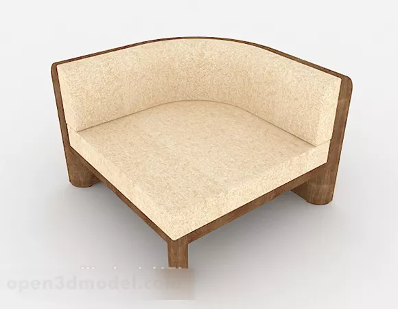 Personality Simple Wooden Single Sofa 3d model Personality Simple Wooden Single Sofa 3d model
