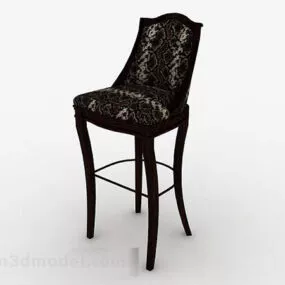 Personalized Brown Wooden High Chair 3d model
