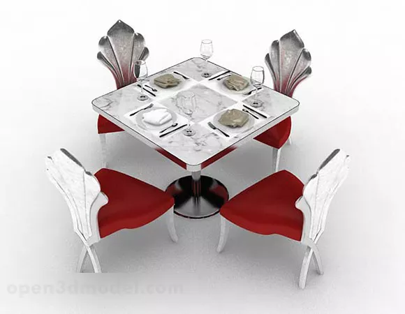 Home Dining Table Chair 3d model Home Dining Table Chair 3d model