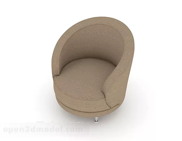 Home Brown Single Sofa 3d model Home Brown Single Sofa 3d model