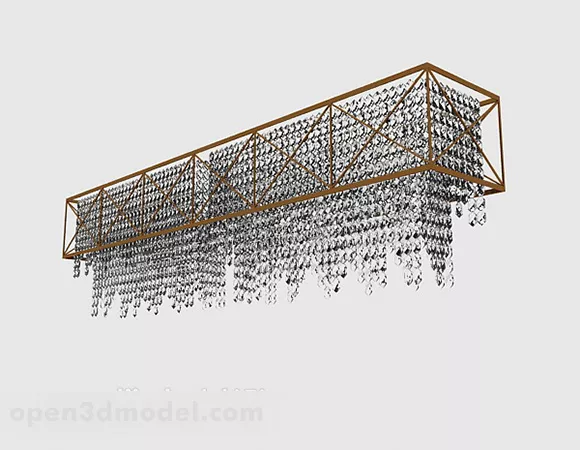 Rectangular Crystal Chandelier 3d model Rectangular Crystal Chandelier 3d model