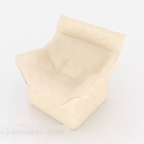 Simple Beige Tweed Single Sofa 3d model