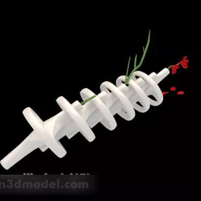Indoor White Potted Plant 3d model