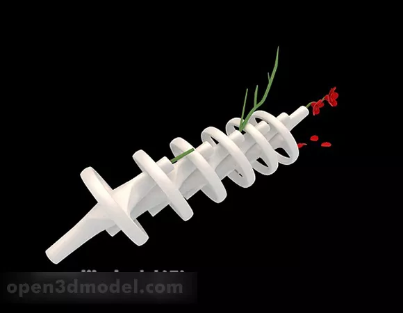 Indoor White Potted Plant 3d model Indoor White Potted Plant 3d model