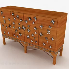 Personalized Wooden Shoe Cabinet 3d model