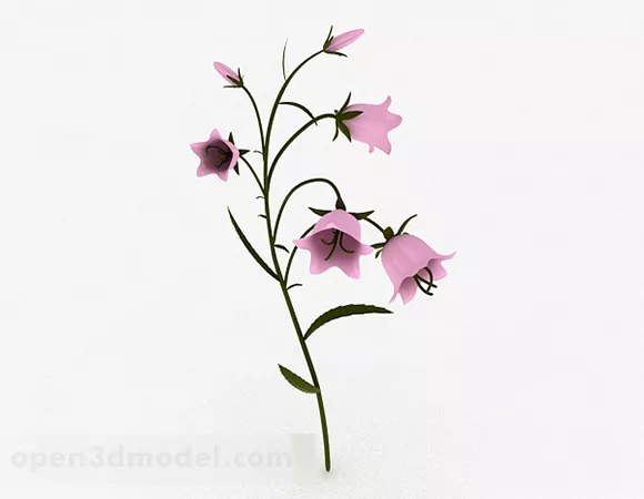 Pink Bell Flower 3d model Pink Bell Flower 3d model