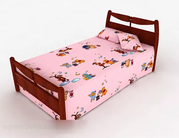 Pink Children’s Bed 3d model Pink Children’s Bed 3d model
