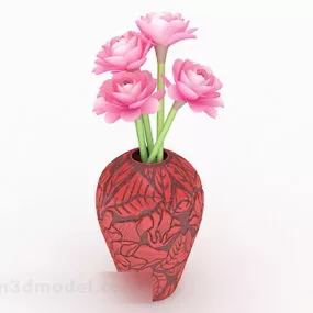 Pink Flower Interior Decoration 3d model