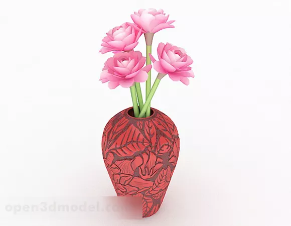 Pink Flower Interior Decoration 3d model Pink Flower Interior Decoration 3d model