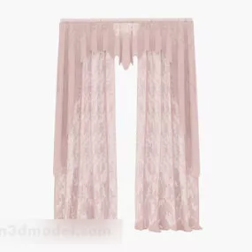 Pink Home Elegant Curtain 3d model