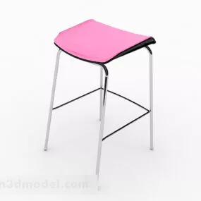 Pink Minimalist Bar Stool 3d model