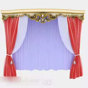 Pink Purple Curtain Furniture 3d model