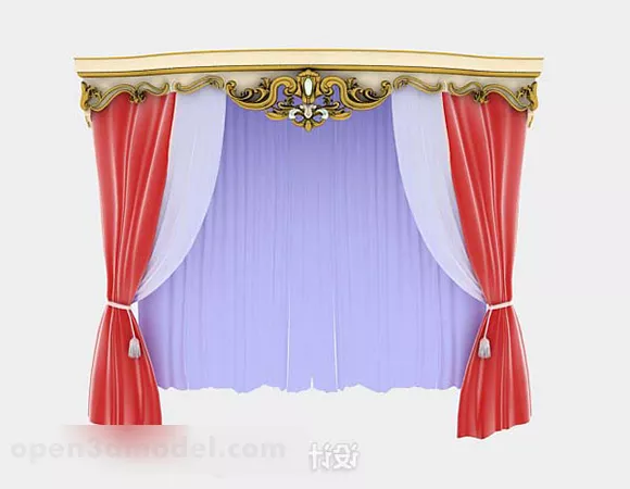 Pink Purple Curtain Furniture 3d model Pink Purple Curtain Furniture 3d model