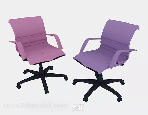 Pink Purple Office Chair 3d model Pink Purple Office Chair 3d model