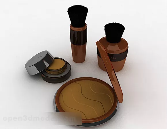 Cosmetic Bottles On Shelf 3d model