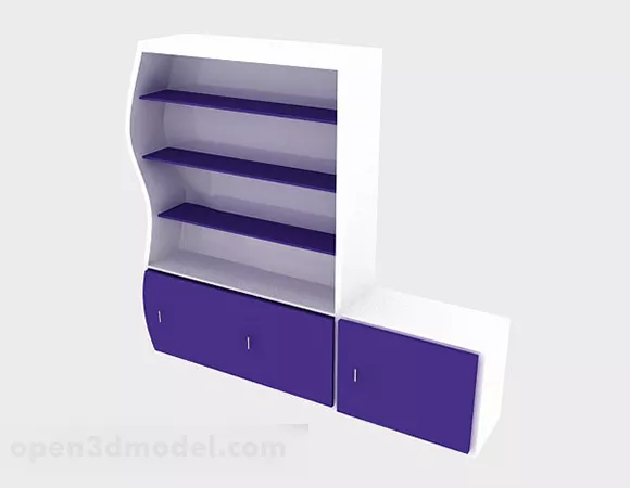 Bookcase Office Cabinet Classic Style 3d model