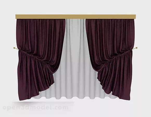 Purple Curtain 3d model Purple Curtain 3d model
