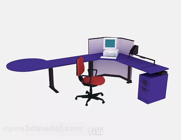 Purple Desk Furniture Design 3d model Purple Desk Furniture Design 3d model