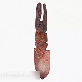 Purple Face Carving Mask 3d model