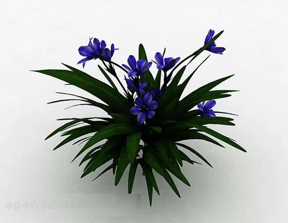 Purple Flower Ornamental Decoration 3d model Purple Flower Ornamental Decoration 3d model